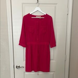 DKNY Pink Button-Front Dress